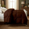 Day Care® Cloud Loom 500 GSM Filling Microfiber Comforter | Warm Winter Quilt Blanket Rajai | Soft, Breathable & Durable Bedding | 60x90 Single Bed - Chocolate Brown Kafalo
