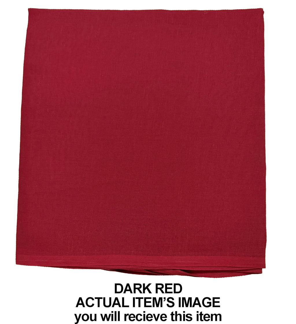 Pure Cotton Scarf Stole for Women, 175 x 100 cm, Lightweight, Versatile, Multiple Colours (Dark Red)