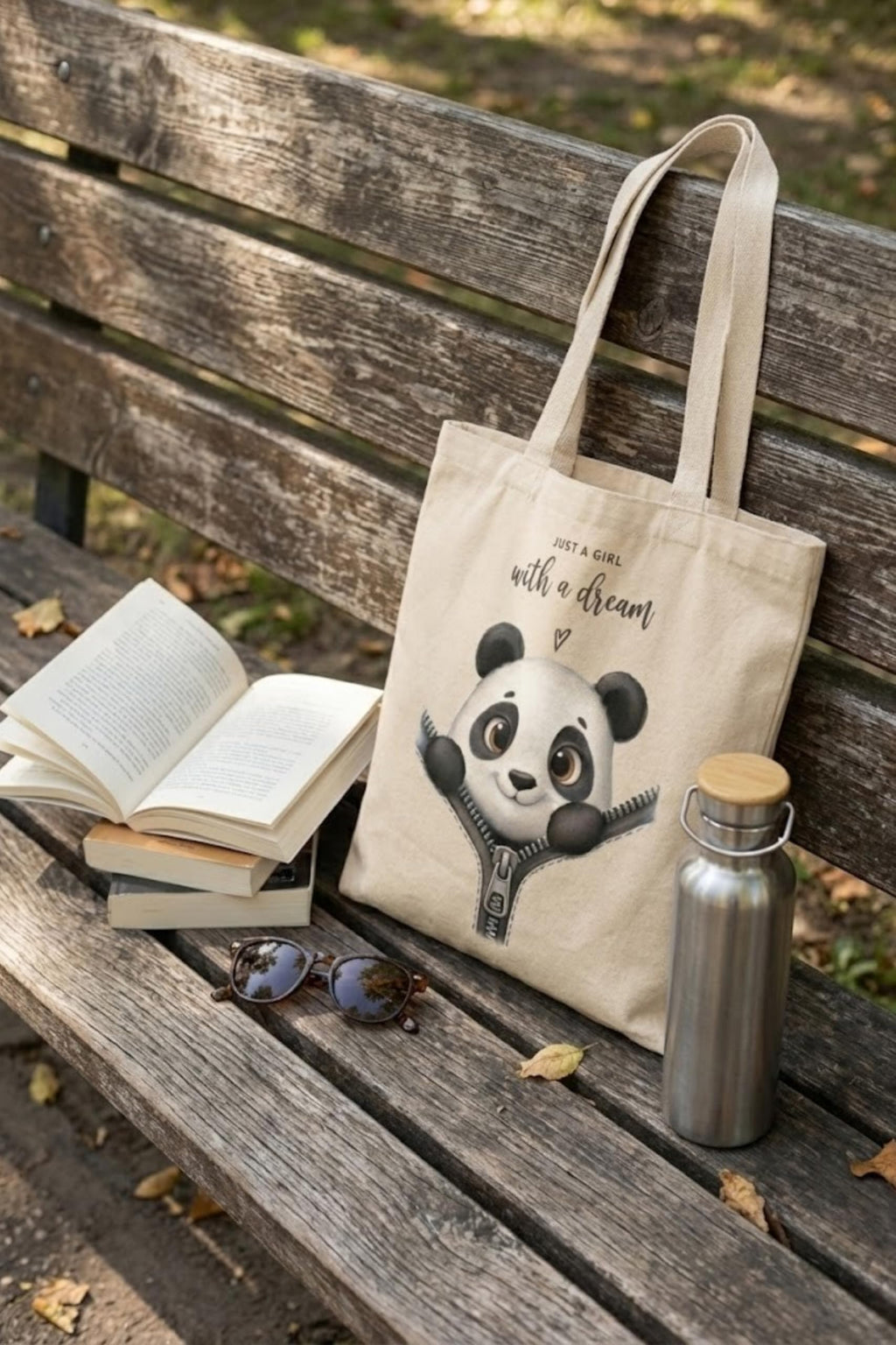 stilotee Cotton Tote Bag for Women | Reusable Eco Friendly Canvas Shopping Bag | Lightweight Foldable Carry Bag for College, Office & Travel (Western, panda)