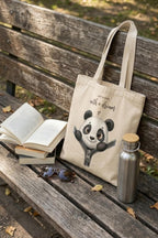 stilotee Cotton Tote Bag for Women | Reusable Eco Friendly Canvas Shopping Bag | Lightweight Foldable Carry Bag for College, Office & Travel (Western, panda)