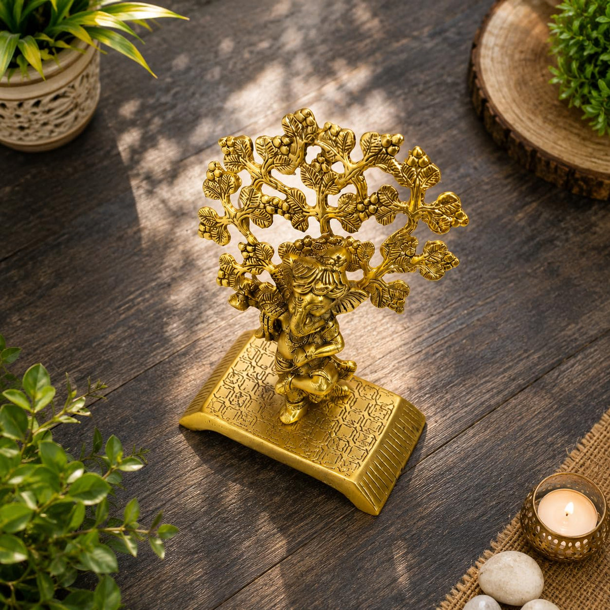 KridayKraft Metal Ganesha Statue,Ganpati Murti Religious Idol for Pooja Room & Decor Your Home, Office,Gift Your Relatives on Diwali,Wedding,Birthday...