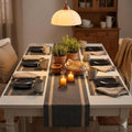 YELONA Dining Table Placemats and Runner Set - Heat Resistant, Washable, Stain Resistant Mats - Woven Vinyl Plastic - Easy to Clean-(45x30 cm 6 Placemats, 135x30 cm 1 Runner)-Ideal for Stylish Dining Kafalo
