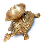 Artvarko Tortoise Diya Brass Feng Shui Tortoise Home Decor Diya Lamp Wealth Decorative Oil Light Diwali Gift 6.75 Inches.