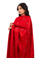 Naureen Women Pashmina Blend Shawl with Aari Embroidery and Shimmering Crystals, Warm and Soft, 40x80 inch