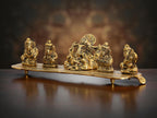 KridayKraft White Metal Gold Plated Ganesha on Leaf with Musical Instrument Metal Statue for Pooja,Home & Office Décor Ganesha Murti Idol,Showpiece Figurines,Religious Idol Decorative Gift Article...