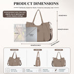 12o12 Women's Large Tote Bag for Office, Travel, Shopping, Daily Use | Shoulder Handbag, Gift for Girls, Stylish Ladies Purse | Fits Upto 15.6 Laptop, A4 Files etc. (Taupe)
