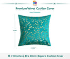 RD TREND Velvet Cushion Covers, 40 x 40 cm/16 x 16 inches, Pack of 5,250 TC, Side Zipper (Sea Green)