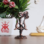 KridayKraft Metal Shivshakti Om Trishul Damru Rudaksha Mala Idol Symbol Statue. (Copper Antique Finish)