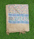 JAHAN TEXTILE Floral Printed Scarf for Women | Soft Lightweight Dupatta/Stole with Tassels | Elegant Ethnic & Casual Wear Wrap | Stylish Designer Shawl for All Seasons (Khakhi)