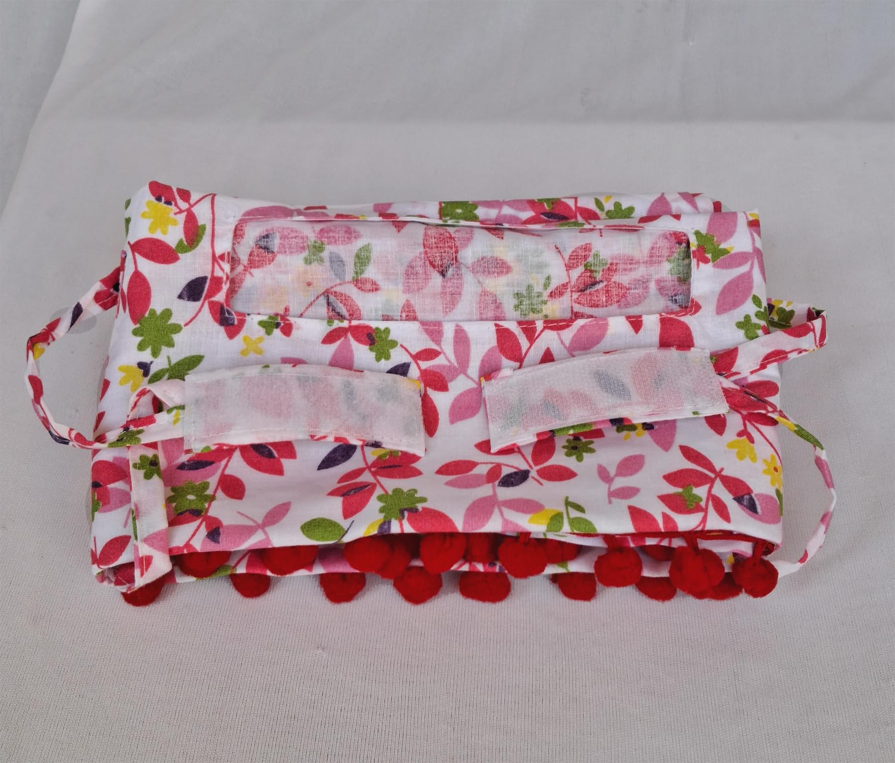 Switchon Pure Cotton Innovative scarf Hijab for Women with closer 3 inch Hook and Loop Tape for size adjustment for 12 yrs and above (Multi_Red)