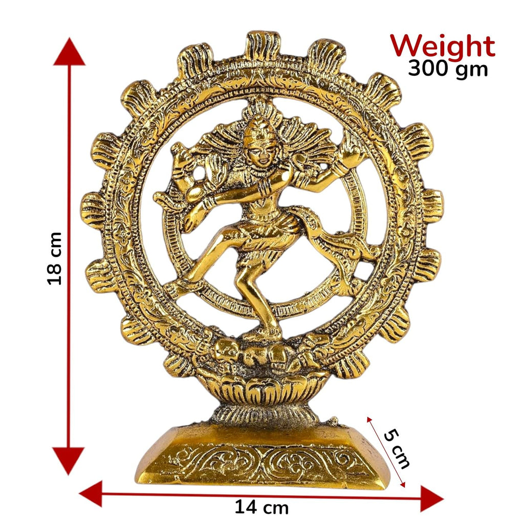 KridayKraft Metal Natraj Shiva Idol Natrajan Statue for Home Decor,Gold Plated Dancing Shiva Natraja/Natrajan (Mahakal Murti) Showpiece Figurine Murti Deccoration & Gifts Article...