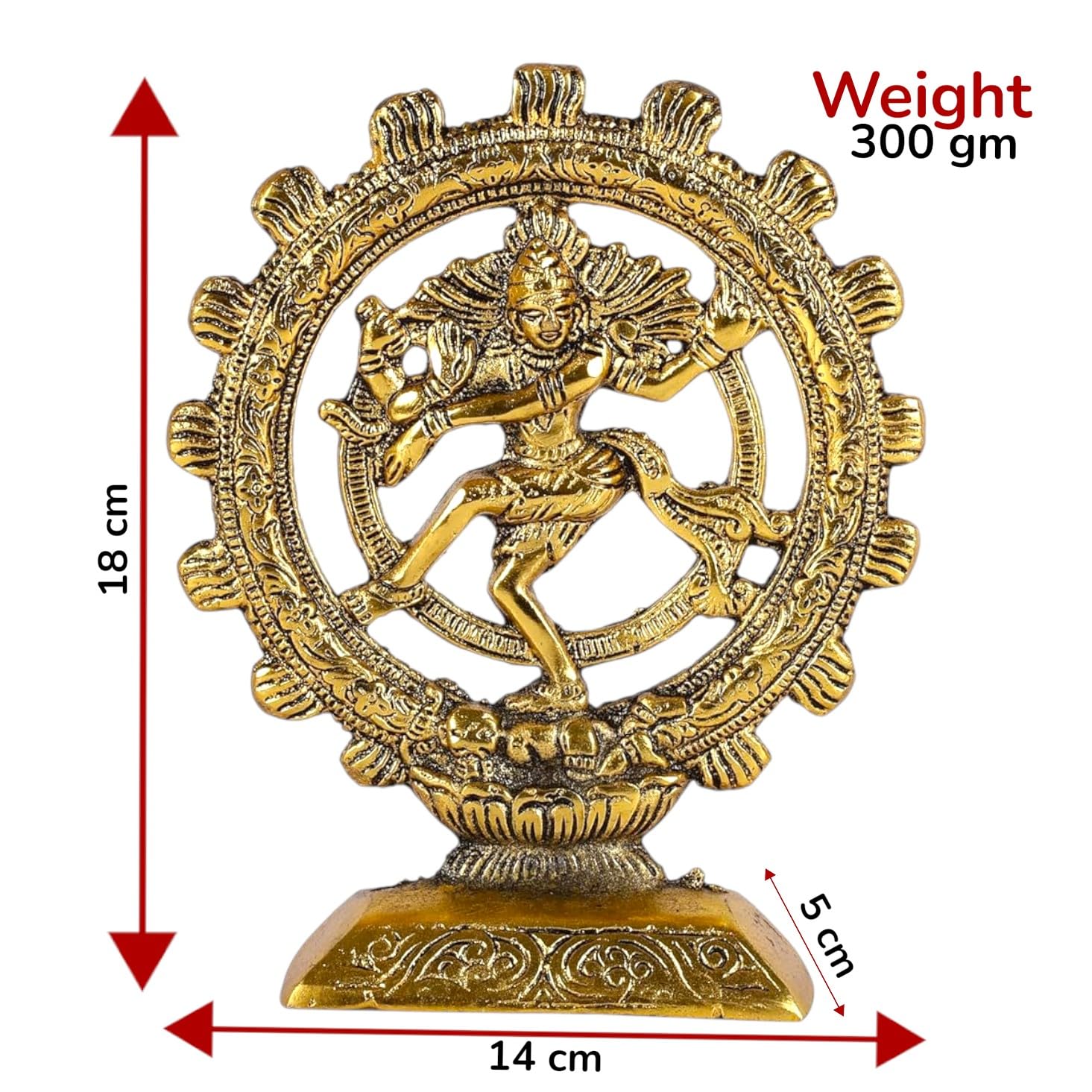 KridayKraft Metal Natraj Shiva Idol Natrajan Statue for Home Decor,Gold Plated Dancing Shiva Natraja/Natrajan (Mahakal Murti) Showpiece Figurine Murti Deccoration & Gifts Article...