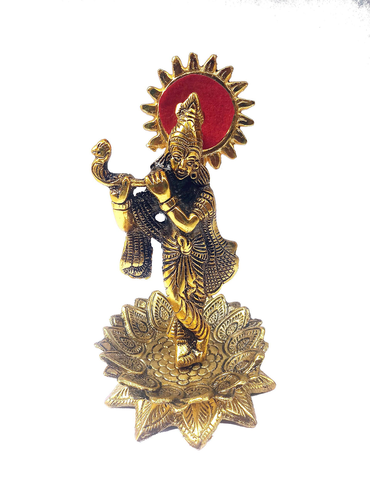 Price White Metal Krishna Standing Gold Color for Home décor and Gifts