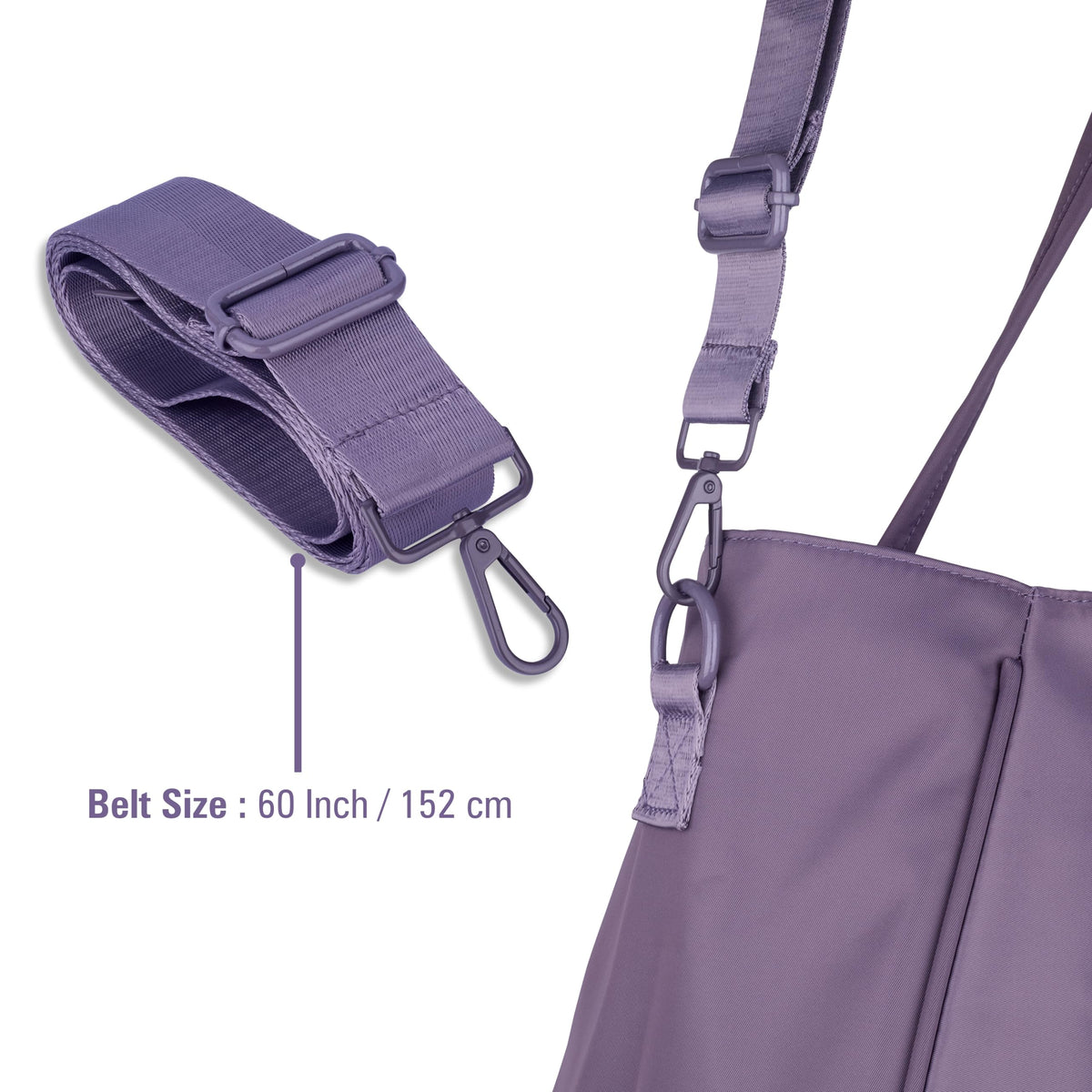 Women’s Tote Bag with Zipper & Adjustable Shoulder Strap – Lightweight Large Handbag for Work, Travel & Daily Use (PURPLE)
