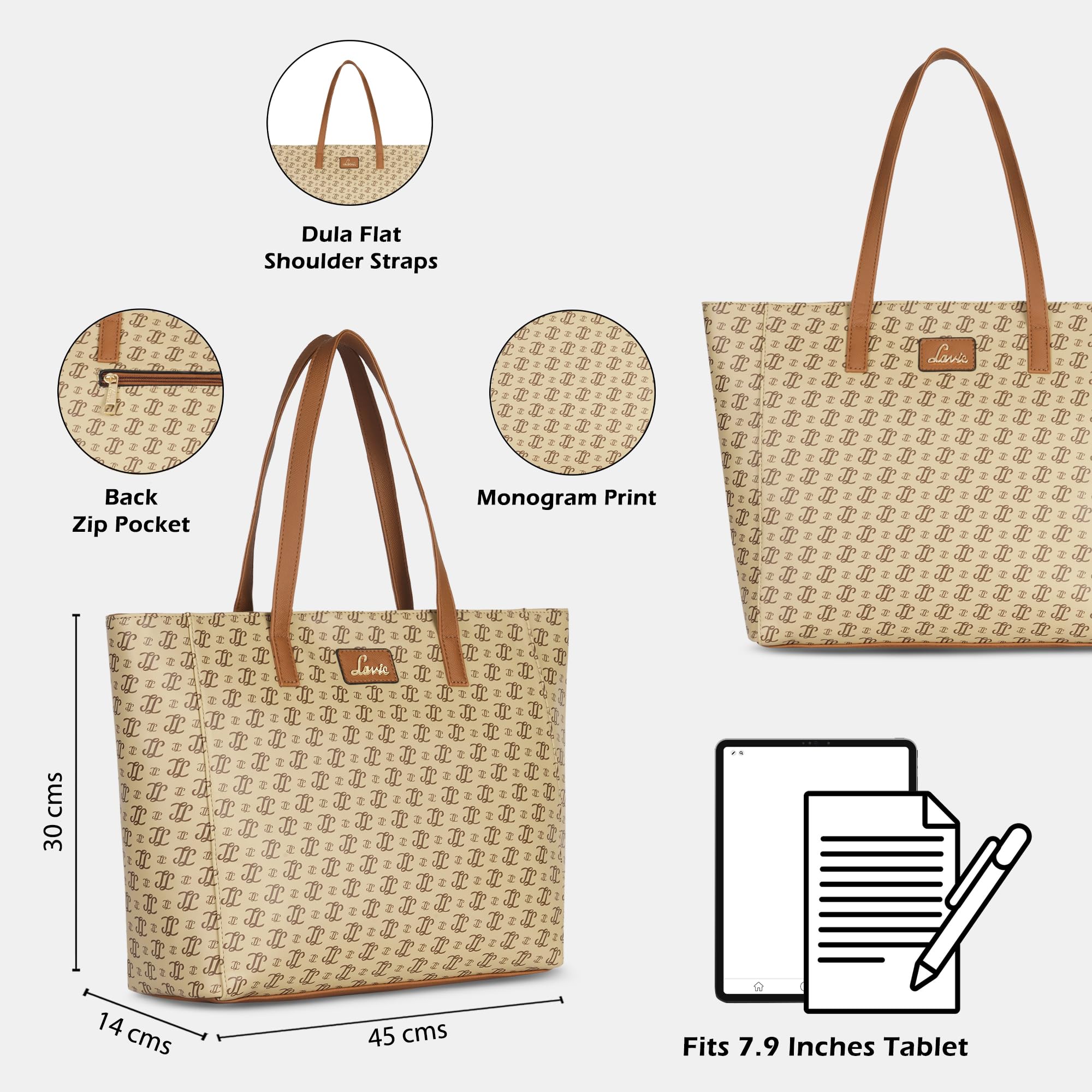 Lavie Women's Malgana Tote Handbag | Tote Bag For Work | Ladies Purse | Stylish Shoulder Bag | Gift for Women