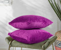 RD TREND® Cushion Cover Set of 2, Decorative Sofa Living Room Home Square Cushion Covers 16 Inch x 16 Inch, Aesthetic Corduroy Striped Double Sided (Dark Pink)