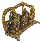 RCI Handicrafts Metal Laxmi Ganesh Saraswati Idol Gold Plated Showpiece Statute Gift (Gold, Lgsgld)