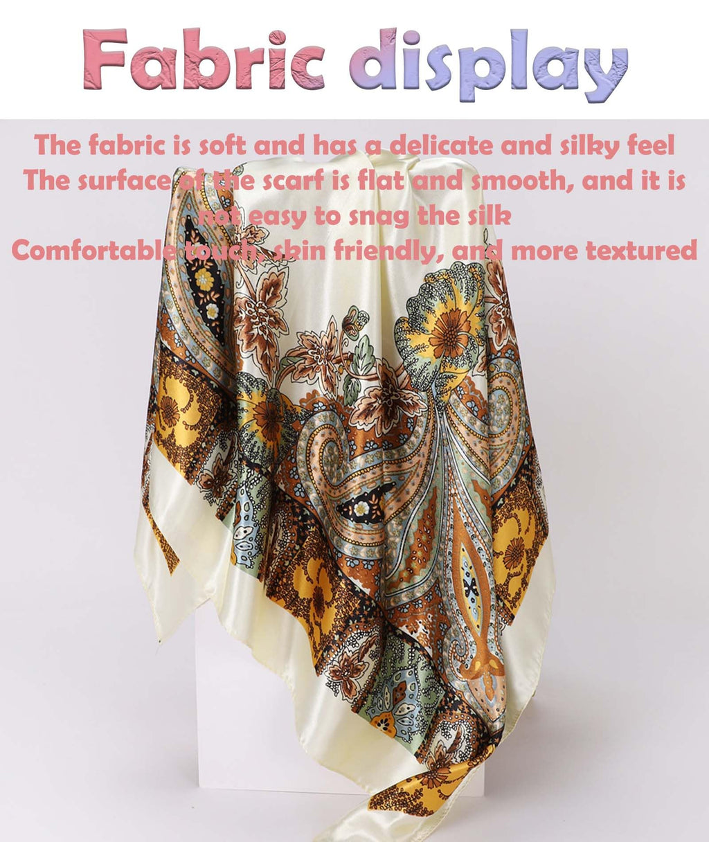 Unisex Polyester Elegant Head Scarf For Women - Fashionable And Versatile Head Scarf For Occasions - Stylish Headwear And Scarf,Ideal For Everyday Use And Special Events (White)