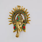 Metal Ganesha ji Statue,Ganpati Wall Hanging Sculpture Lord Ganesh Idol Lucky Feng Shui Wall Decor Your Home, Office,Religious Gift Article