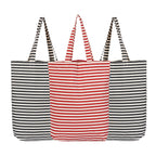 AQVA Printed Pack of 3 Cotton Tote Bag for Women | Trendy Stylish Multipurpose Handbags for Daily Use | Shoulder Bag for Shopping, Beach, Travel and Grocery