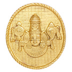 ARTVARKO Brass Lord Tirupati Balaji Sri Venkateswara with Shankh Chakra Wall Hanging Idol Showpiece Home Décor (6.5x7 Inch)