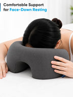 FOVERA Face Down Pillow for Massage Table & Bed, Prone Face Pillow for Stomach Sleeping, Cushion for Post Eye Surgery Recovery, Soft & Comfortable, Removable Washable Cover