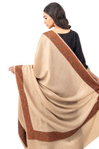 Naureen Women Pashmina Blend Shawl with Kashmiri Embroidery, Warm and Soft, 40x80 inch