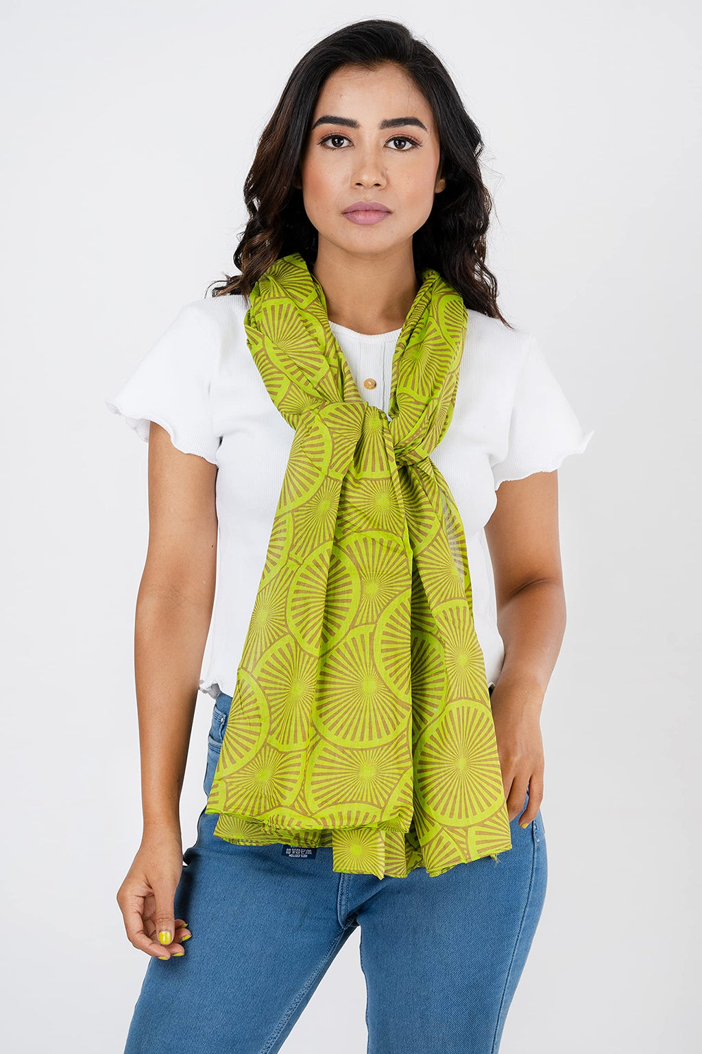 AQVA Printed Cotton Scarf for Women Stylish (Ansh Parrot) | Head and Face Cover Scarf for Girls with 100% Cotton | Soft & Lightweight Scarves/Stoles for all Weather (72 x 43 in)