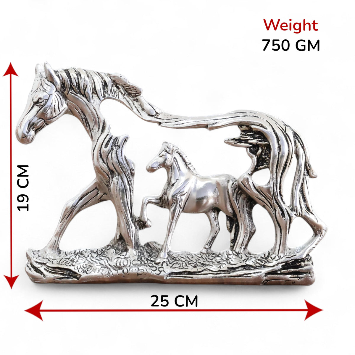 KridayKraft Golden Elegant Metal Horse Family Showpiece Metal Statue for Wealth, Income and Bright Future & Feng Shui & Vastu Decorative Desk & Living Room Décor, Ideal Gift for Horse Lovers