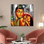 VIBECRAFTS 3 Pieces Shree Radha Krishna Canvas Wall Painting Fitted With Wooden Frame For Home | Office | Living Room | Gifts (PTVC3Pcs1_9537)