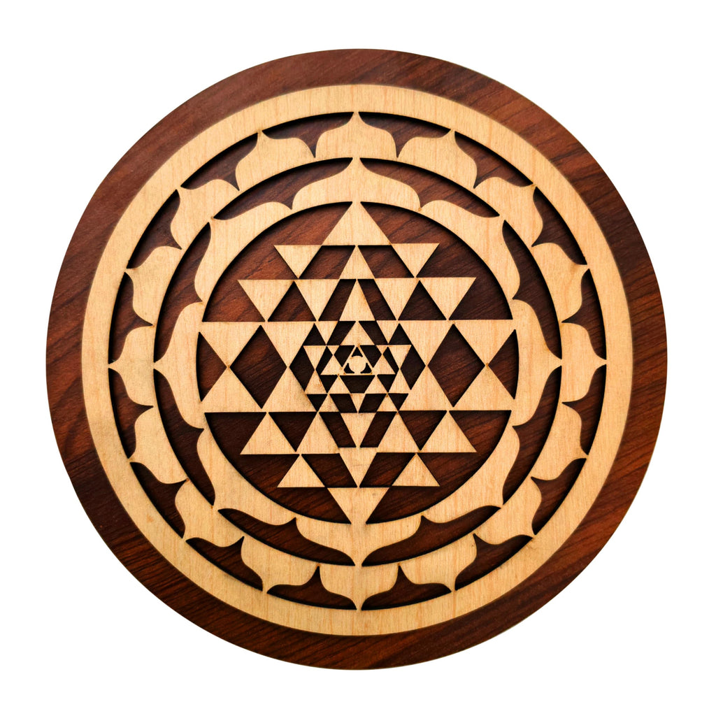 Shri Yantra or Shree Chakra MDF Spiritual Wall Hanging | Mandir & Home Temple Decor for Pooja Room, Office & Entrance (6 Inch)