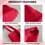 Kraptick Canvas Tote Bag for Women with Zipper - Aesthetic & Spacious Shoulder Handbag for Office, College, Travel & Shopping - Durable Tote Bag with Inner Pocket (Red)
