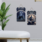 Artvibes Om Namah Shivay Wooden Wall Hanging Decoration Items for Home | Spiritual Decor Items | Lord Shiva Painting | Wall Illustrations| Stylish Modern Decor Item | Gift Items (WH_9205N), Set of 2