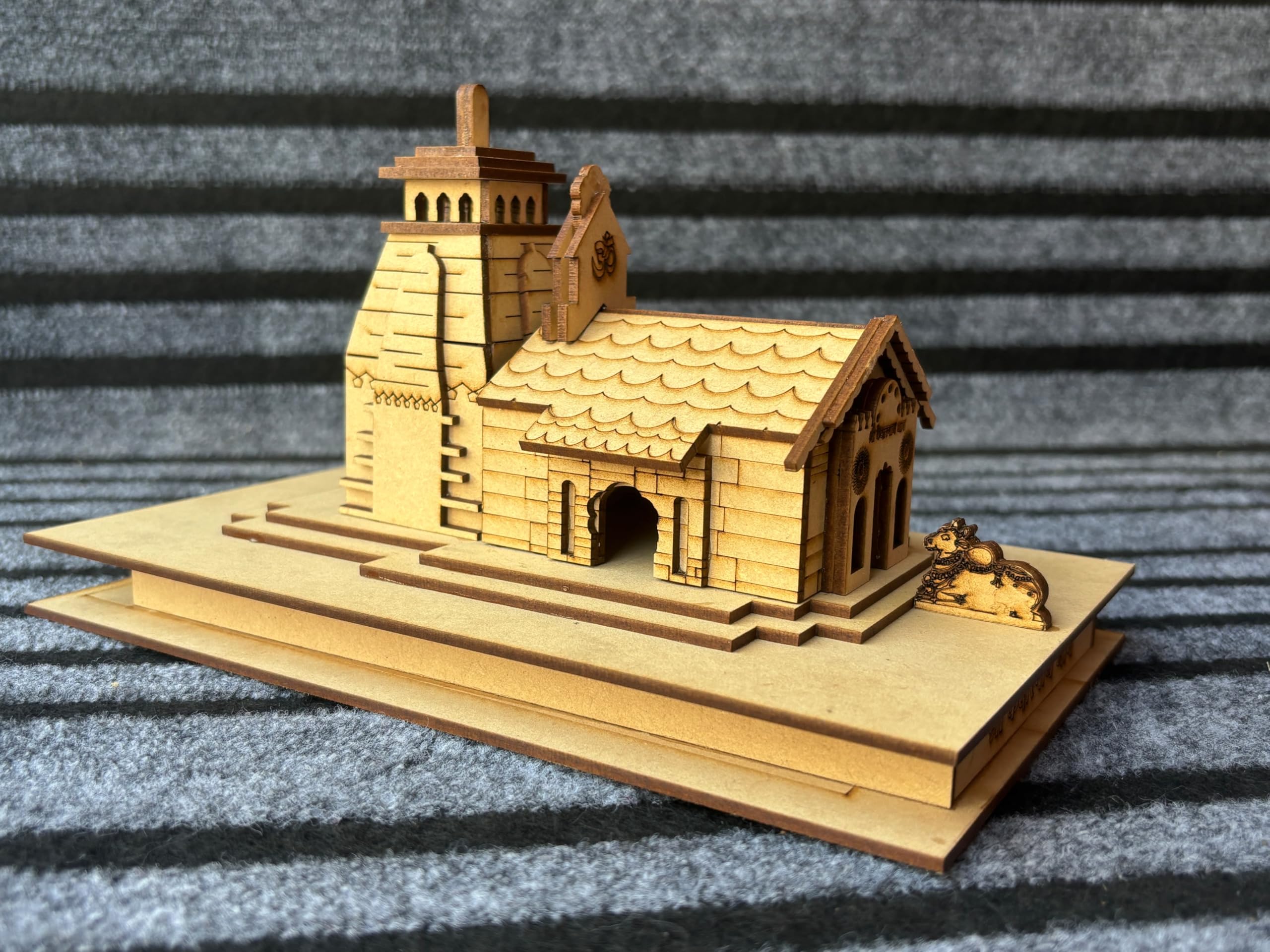 kedarnath Wooden Temple Model, Kedarnath Dham Design, 3D Cutting, Traditional Indian Religious Decor