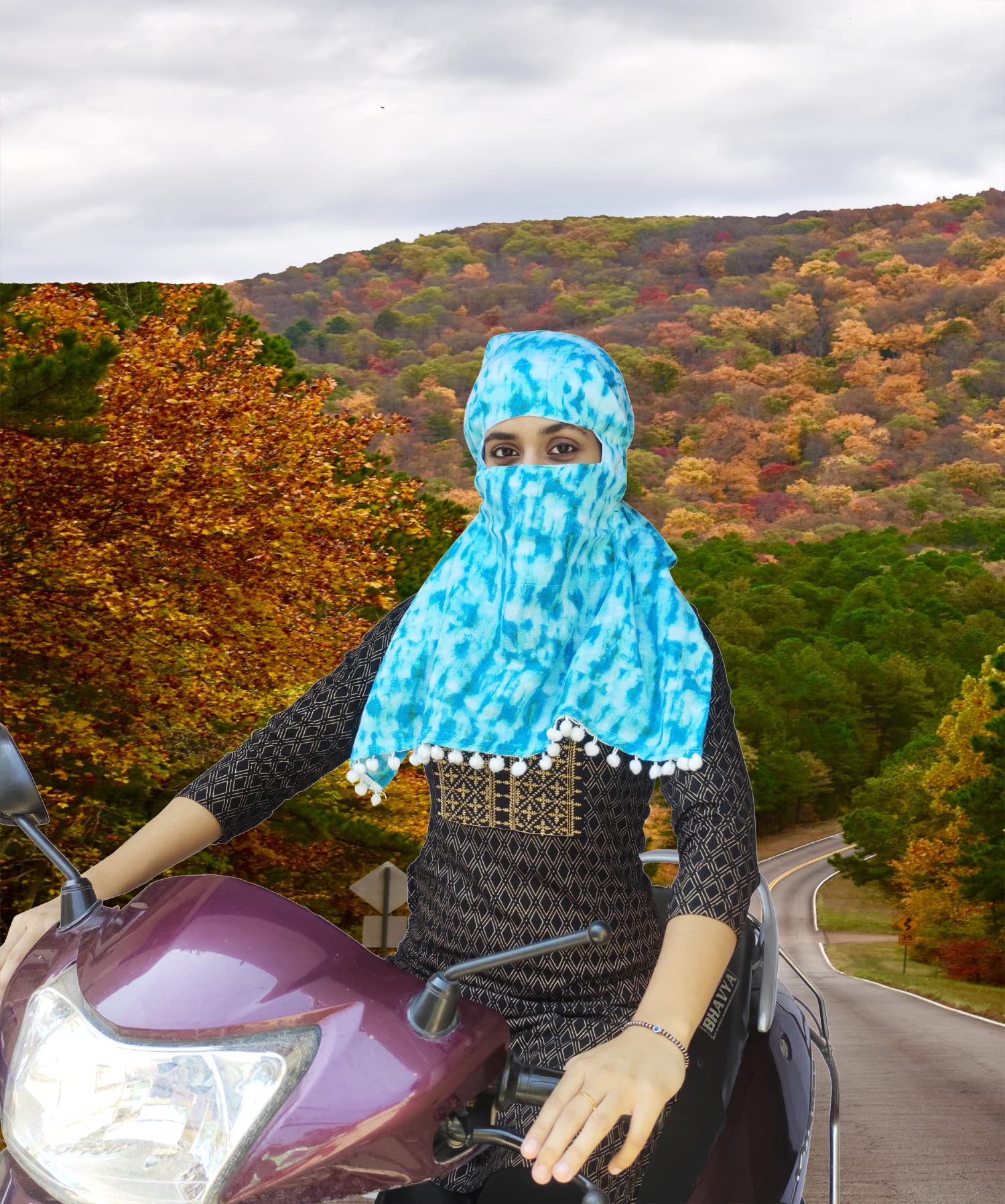 Switchon Innovative cotton scarf hijab for women/girls- Free size (Proudly made in India) Turquoise color