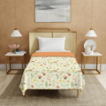 Urban Space 100% Cotton Malmal Single Bed Dohar, All Season Reversible Blanket, Soft, Lightweight and Breathable Ac Dohar/Quilt/Blanket/for Bed, Sofa AC Blanket (58 x 95 inch, Meadows Buttercream) Kafalo
