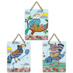 Artvibes Modern Clip Art of Birds Decorative Wall Hanging Ornaments | Garden Balcony| Stylish Modern Decoration Item | Festive Decor | Wall Illustrations | Unique Gift Items (WH_96146N), Set of 3
