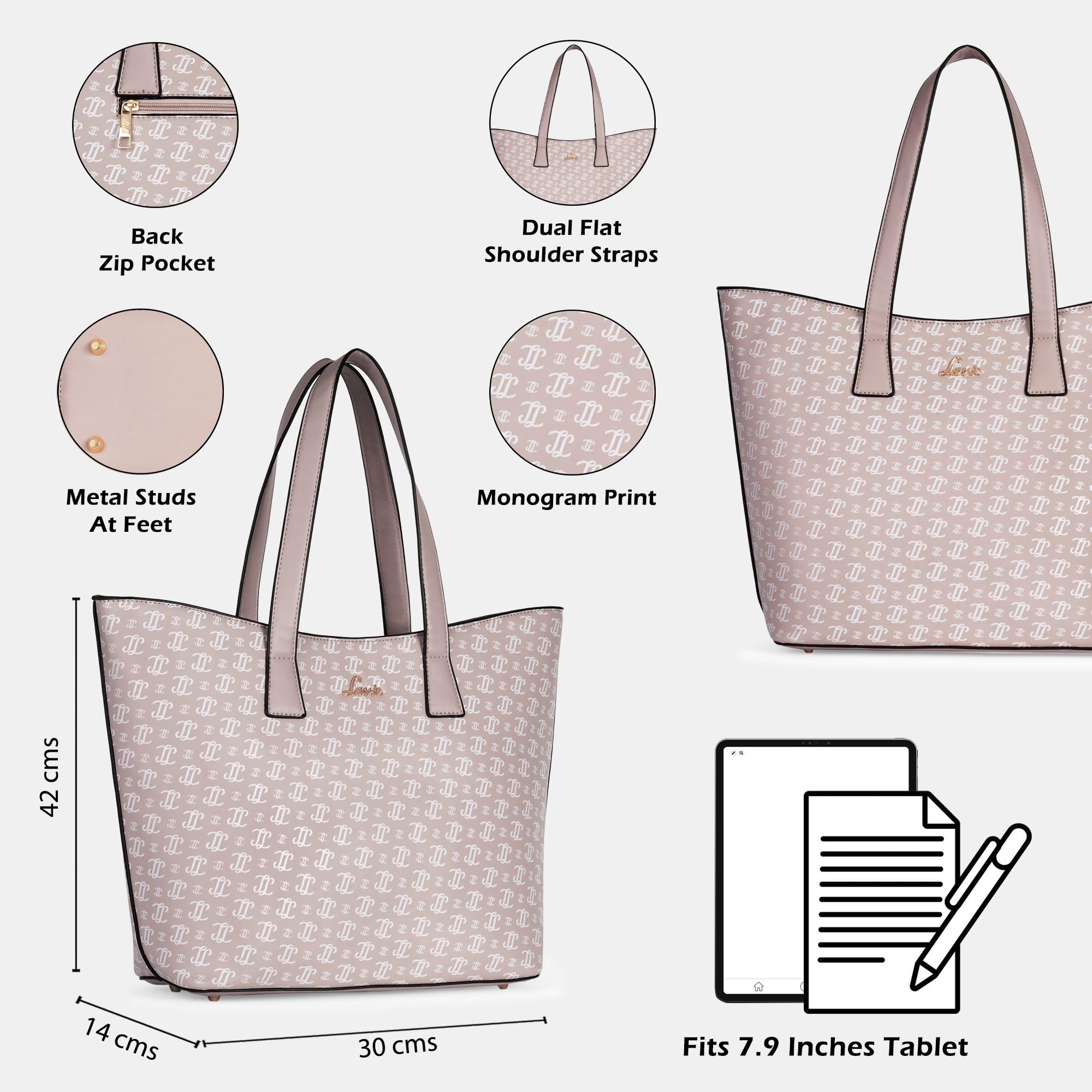 Lavie Women's Mono LL Harper Tote Bag for Women | Tote Bag for Work | Ladies purse | Stylish Shoulder Bag | Gift for Women