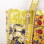 Ravaiyaa - Attitude is everything Patchwork Quilted Shoulder Tote Bag Women Reversible Shoulder Bag Cotton Carry Bag Multipurpose Tote Bags (Yellow)