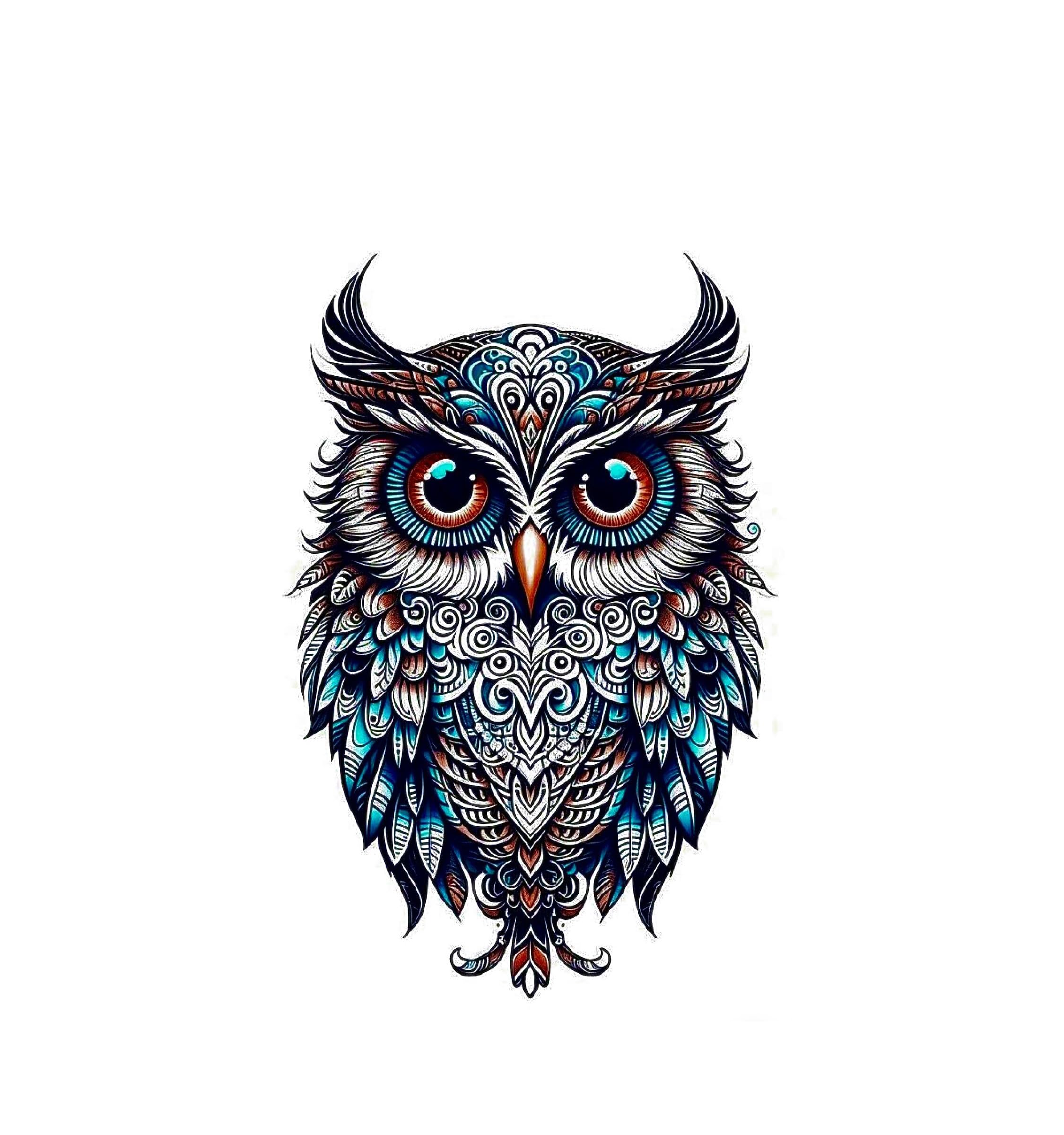 Heu Owl Printed Canvas Tote Bag | Eco-Friendly Reusable Cotton Shoulder Bag | Artistic Bird Design Shopping Tote for Women & Men