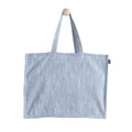 KITES CREATIONS 100% Cotton Shopping Bag, Stylish & Shoulder Tote with Inner Pocket, Perfect for Grocery, Travel, Shopping, Chambray Slub (14”x17.5”x5.5”), Set of 10 - Denim Grey