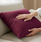 Yellow Weaves Cotton Canvas Decorative Cushion Covers, (24 X 24 Inches), Set of 1, Maroon