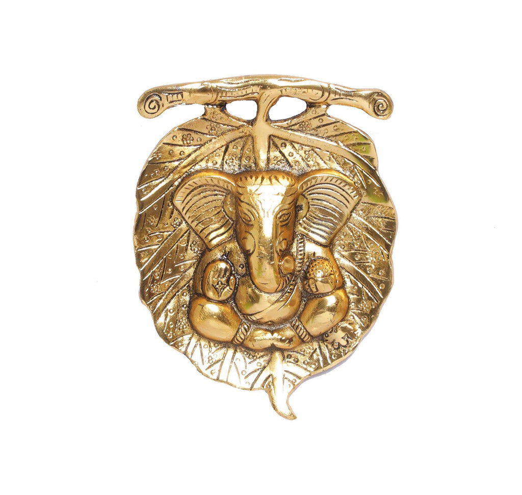 KridayKraft Metal Ganesha ji Statue Ganpati Wall Hanging Sculpture Lord Ganesh Idol Lucky Feng Shui Home Office Wall Décor & Gift on Diwali Wedding Decorative Showpiece Item