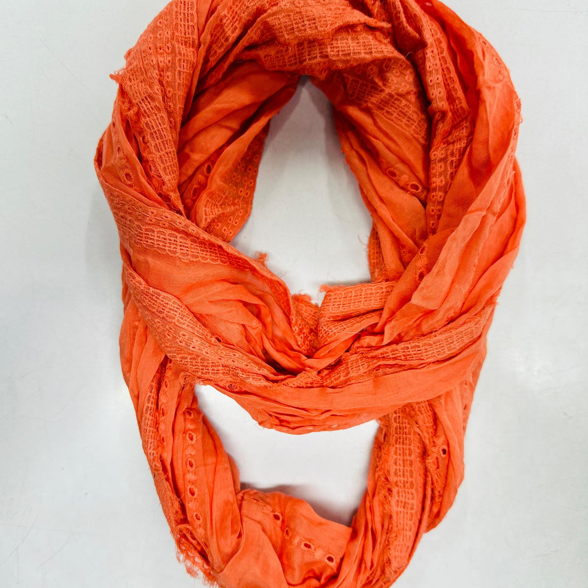 SOIE Women's Stylish Embroidered cotton Scarf/Scarves/Stole For Summers (ST-1 ORANGE FREE SIZE)