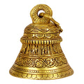 Artvarko Dashavatar Brass Hanging Bell with Chain God Lord Vishnu dashavataram Engraved Hanging Temple Wall Ghanta Height 24 Inches