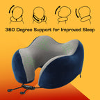 Billebon Premium Neck Pillow for Travelling Airplane Travel Pillow Comfortable Head Rest Neck Holder Pillow (Black with Eye Mask)