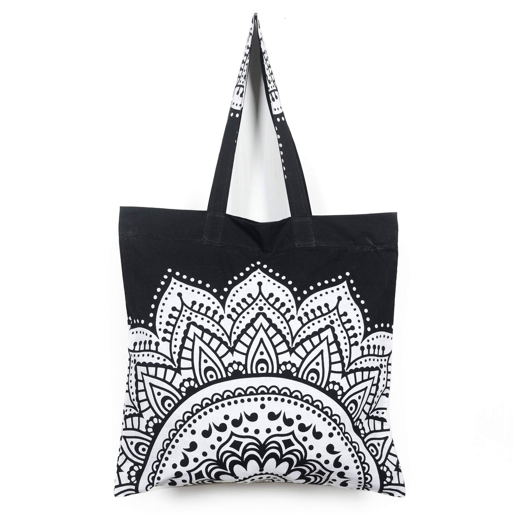 Ravaiyaa - Attitude is everything Cotton Shopping Bag Purse Bags Women Tote Shoulder Handbag (Black Ombre Bag)