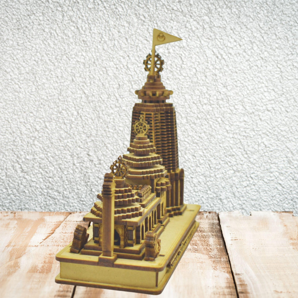 Jagannath World Decorative Wooden Jagannath Temple Puri Model - Sacred Indian Handicraft (6Inch)