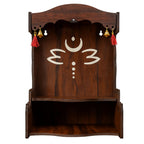 HOMEWEY DECOR Wooden Home Temple Handcrafted Support Heavy Idols Luxurious Finish Pooja Mandir for Home and Office Wall Mount for Room (Design11)