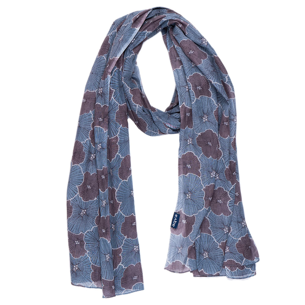AQVA Printed Cotton Scarf for Women Stylish (Baghiya pewter Lilac) | Head and Face Cover Scarf for Girls with 100% Cotton | Soft & Lightweight Scarves/Stoles for all Weather (72 x 43 in)